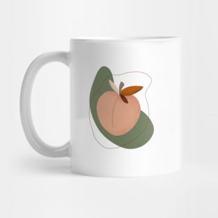 Modern Peach, Fruit illustration Mug